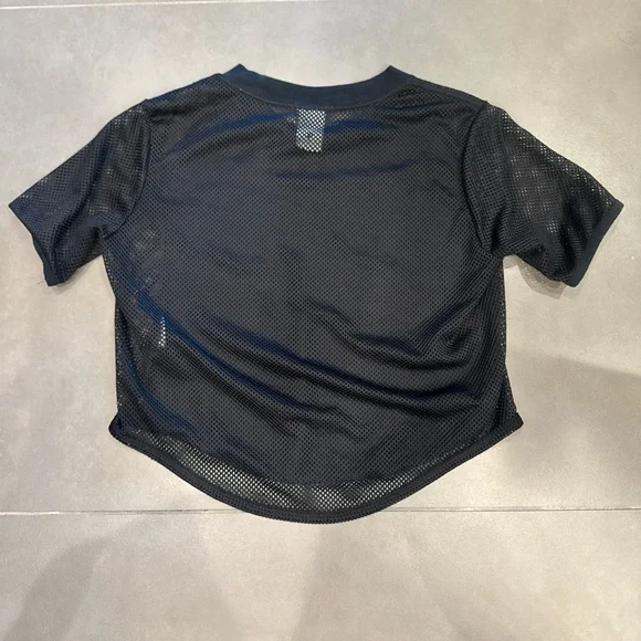 Nike Black Mesh Crop Top Medium - Picture 4 of 4